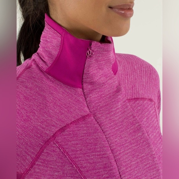 Lululemon Base Runner 1/2 Zip Raspberry Pique Pink Rulu Long Sleeve Size 6 - Picture 3 of 15